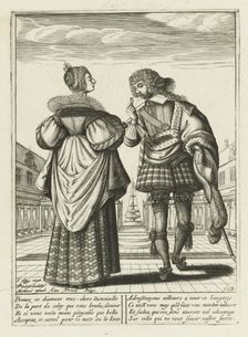 A fashionably dressed couple with a diamond ring, c. 1620-1630