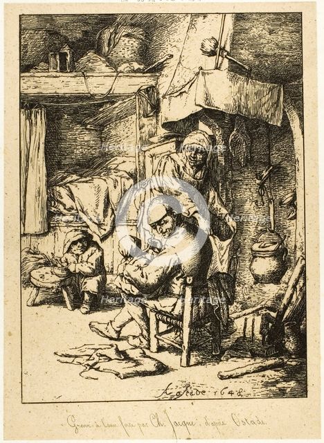 A Father and his Family, 1844. Creator: Charles Emile Jacque.