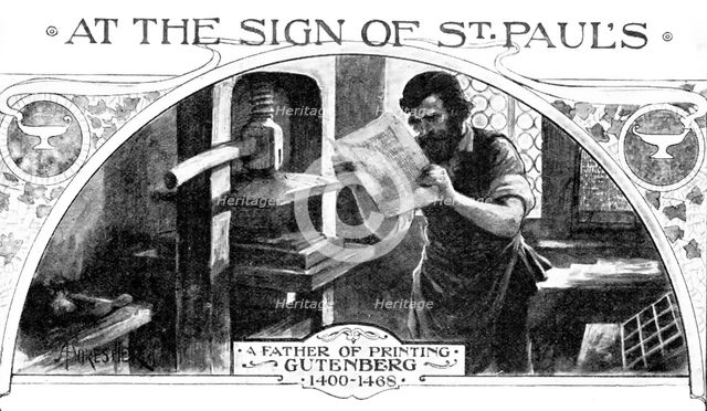A father of printing: Gutenberg - 1400-1468, 1909. Creator: Unknown.