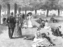 'A Favourite Sunday Resort - A Scene in Hampton Court Grounds 1891. Creator: Stanislaw Rejchan