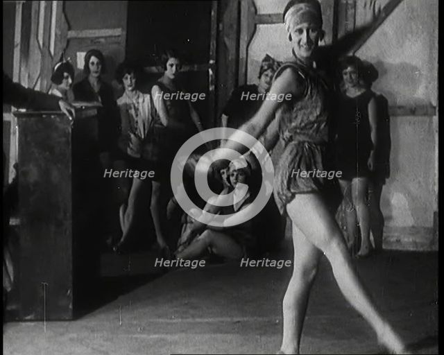 A Female Civilian Performing a Dance Routine  in a Studio, 1920s. Creator: British Pathe Ltd.