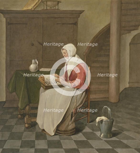 A female lace maker, c1700s. Creator: Unknown.