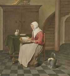 A female lace maker, c1700s. Creator: Unknown