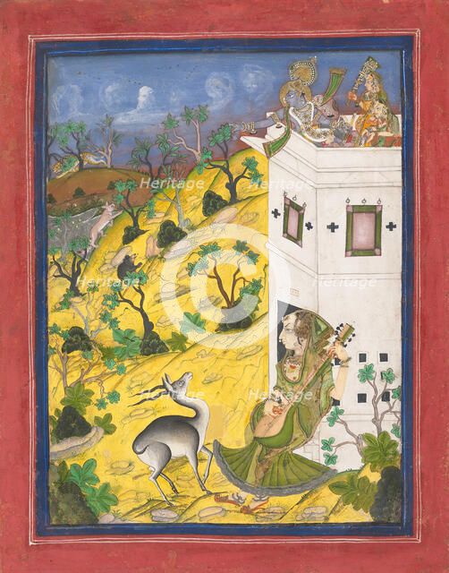 A Female Musician Charms an Antelope, ca. 1825. Creator: Unknown.