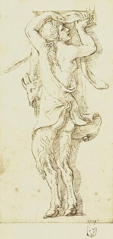 A Female Satyr, 1527. Creator: Giulio Romano