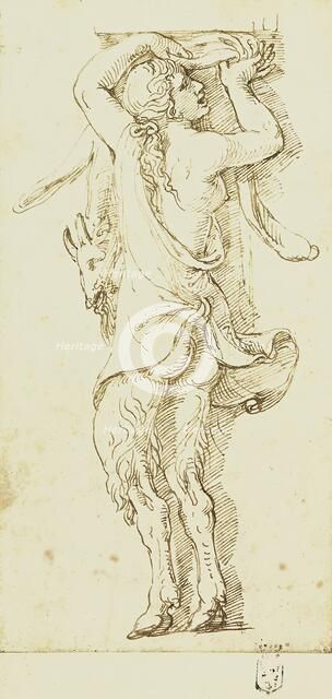 A Female Satyr, 1527. Creator: Giulio Romano.