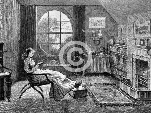 A female student at Cambridge University, 1873 (1951). Artist: Unknown