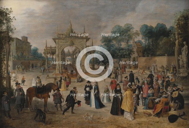 A Feast in an Italian Villa;Festival in a Palace Garden, 1618-1621. Creator: Sebastian Vrancx.