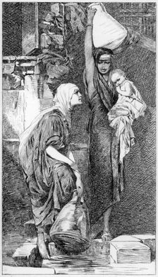 A Fellah Woman at the Spring c1880-1882.Artist: W Unger