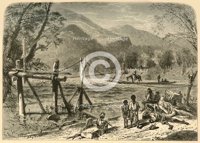 'A Ferry on the French Broad', 1872.  Creator: John Karst.