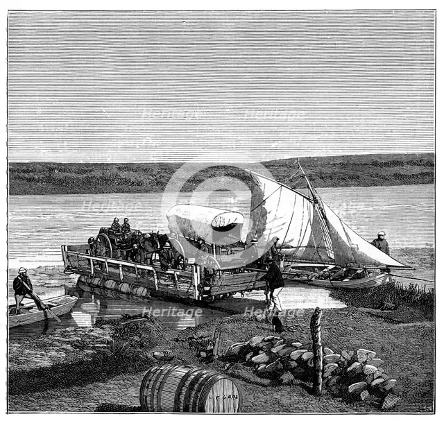 A ferry on the Vaal River, Transvaal, South Africa, c1890. Artist: Unknown