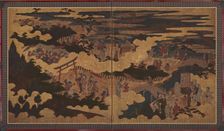 A festival at the Sumiyoshi Shrine, Edo period, early 17th century. Creator: Unknown