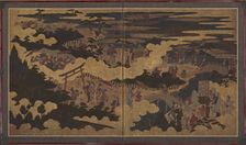 A festival at the Sumiyoshi Shrine, Edo period, early 17th century. Creator: Unknown