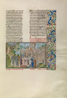 A Festive Procession in Santiago de Compostela, c1380s; Chroniques (Book Three), about 1480-1483. Creator: Master of Edward IV