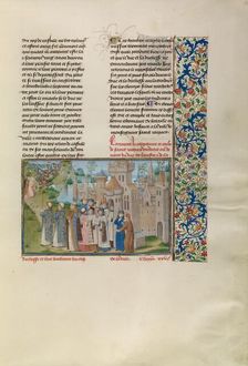 A Festive Procession in Santiago de Compostela, c1380s; Chroniques (Book Three), about 1480-1483. Creator: Master of Edward IV