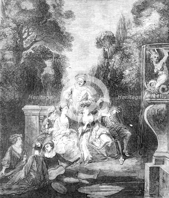"A Fete Champetre" painted by Watteau, 1857. Creator: Unknown.