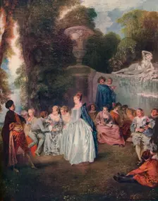 A Fete Champetre (Pastoral Gathering), 18th century, (1910). Artist: Jean-Antoine Watteau
