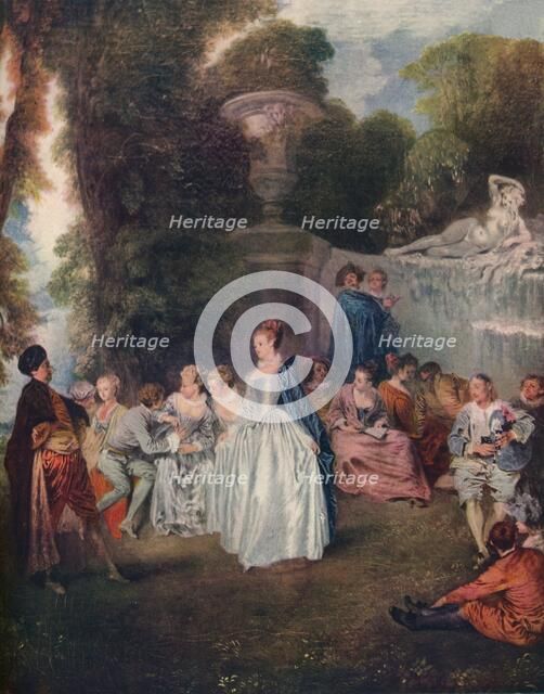 'A Fete Champetre', (Pastoral Gathering), 18th century, (1910). Artist: Jean-Antoine Watteau.