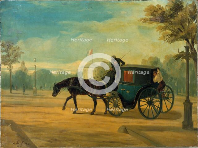 A Fiacre, 1845. Creator: Charles de Luna.
