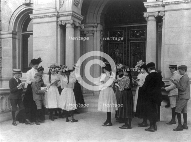 A field trip to the Library of Congress, (1899?). Creator: Frances Benjamin Johnston.