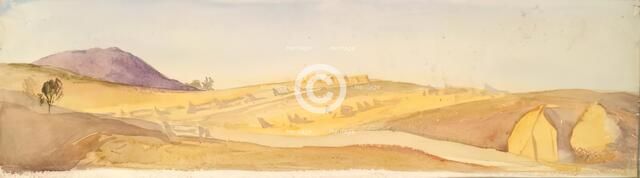 A Field with Hay Stooks, c1840s. Creator: John Phillip.