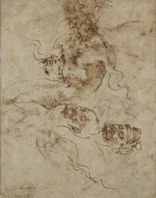 A Figure resembling a Triton, c1490-1560. Artist: Michelangelo Buonarroti