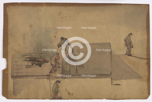 A Fire at Pomfret, 1849. Creator: James Abbott McNeill Whistler.