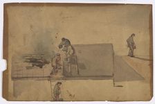 A Fire at Pomfret, 1849. Creator: James Abbott McNeill Whistler