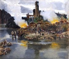 A fire (battle scene), c1900. Creator: Antonio Muñoz Degrain