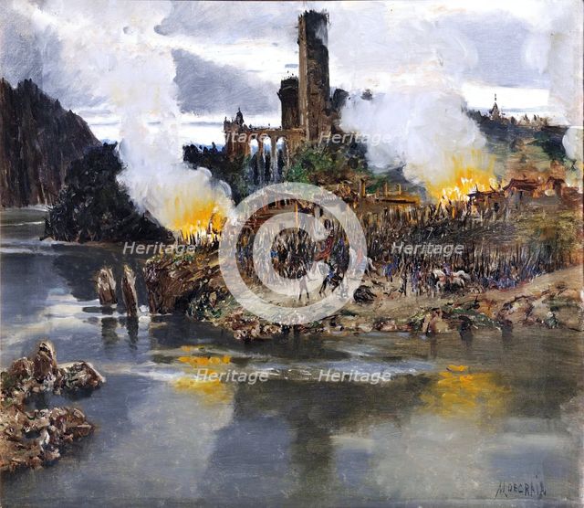 A fire (battle scene), c1900. Creator: Antonio Muñoz Degrain.