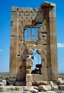A fire temple, sundial, store or tomb, Prison of Solomon, Pasargadae, Iran, Achaemenid era (1994). Creator: LTL