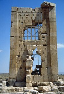 A fire temple, sundial, store or tomb, Prison of Solomon, Pasargadae, Iran, Achaemenid era (1994). Creator: LTL