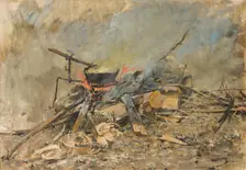 A Fire with a Kettle. Study for Sancta Simplicitas. Creator: Carl Gustaf Hellqvist