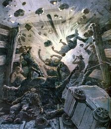 A firedamp explosion, France, 1892. Creator: F Meaulle