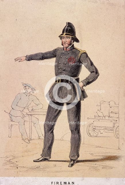 A fireman, 1855. Artist: Day & Son