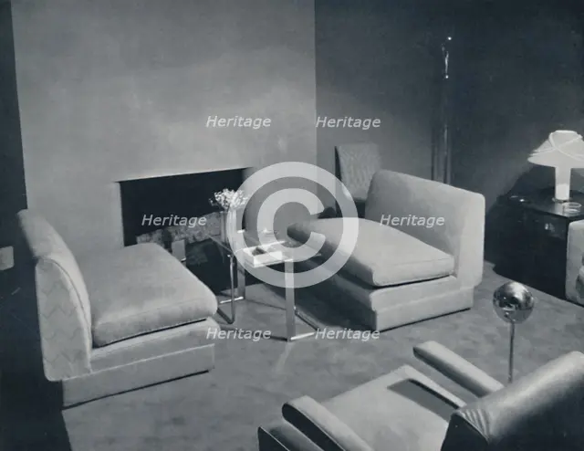 'A fireside group in a living-room designed by Russel Wright', 1935. Artist: Unknown.