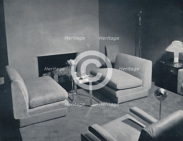 'A fireside group in a living-room designed by Russel Wright', 1935. Artist: Unknown.