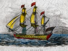 A first rate man-of-war, c18th century
