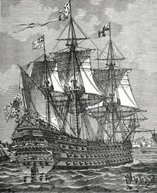 A first-rate ship of the line of the 17th century, (1894). Creator: Unknown