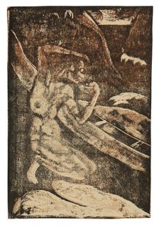 A Fisherman Drinking Beside His Canoe, 1894. Creator: Paul Gauguin