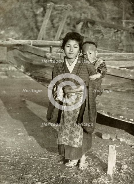 'A Fisherman's Children', 1910. Creator: Herbert Ponting.