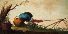 A fisherman with a net, 1785. Creator: Zacarias Gonzalez Velazquez