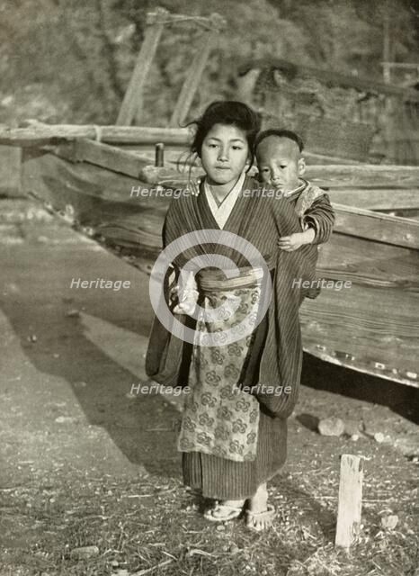 'A Fisherman's Children', 1910. Creator: Herbert Ponting.