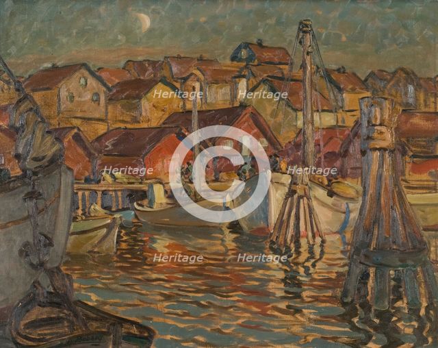 A Fishing Harbour. Study from North Norway, c1900s, Creator: Anna Katarina Boberg.