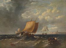 A Fishing Lugger off the Coast of Kent c1854, (1938). Artist: Archibald Webb