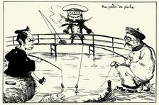 A fishing trip. Caricature about the dispute between China, Japan and Russia over Korea, 1887. Creator: Bigot, Georges (1860-1927)