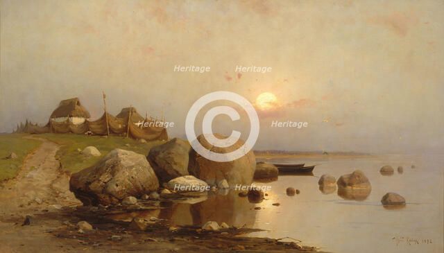 A fishing village, 1892. Artist: Klever, Juli Julievich (Julius), von (1850-1924)