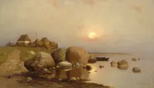 A fishing village, 1892. Artist: Klever, Juli Julievich (Julius), von (1850-1924)