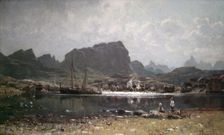 A fishing Village in the North of Norway, 1880. Creator: Adelsteen Normann
