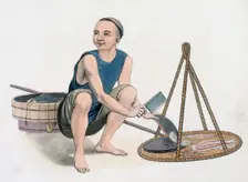 A fishmonger, 1800. Creator: J Dadley